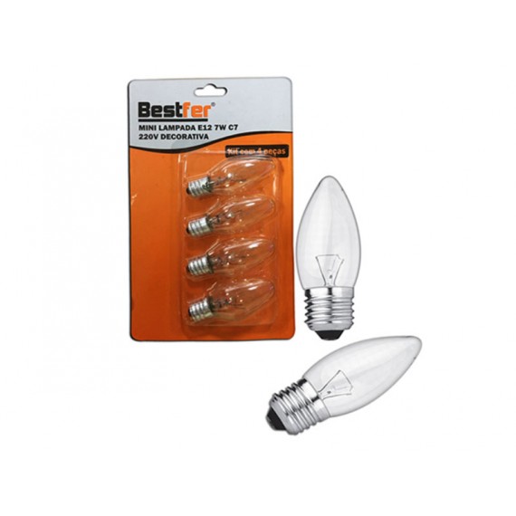 Kit Mini Lâmpadas 4 Peças E12 220V 7 Watts