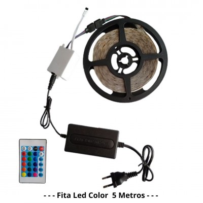 Fita Led Color 5,0 Metros com Controle Bivolt