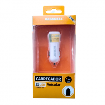 Carregador  Veicular 2x USB 3,1A 12W