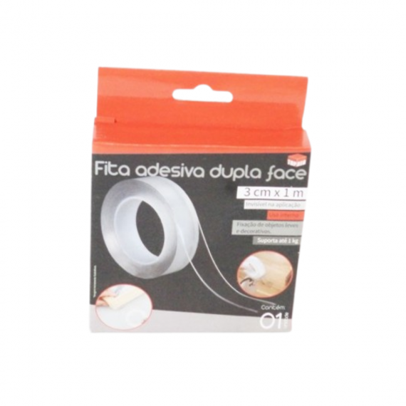 Fita Dupla Face Transparente 3cm