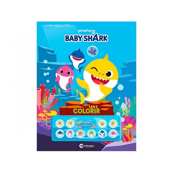 Baby Shark Ler e Colorir com adesivos