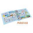 Livro de Atividades Diversão com Adesivos e Máscara Baby Shark